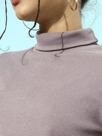 STREET 9 Women Beautiful Grey Solid Knitted Top