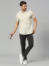 Thomas Scott Classic Slim Fit Opaque Cotton Linen Casual Shirt