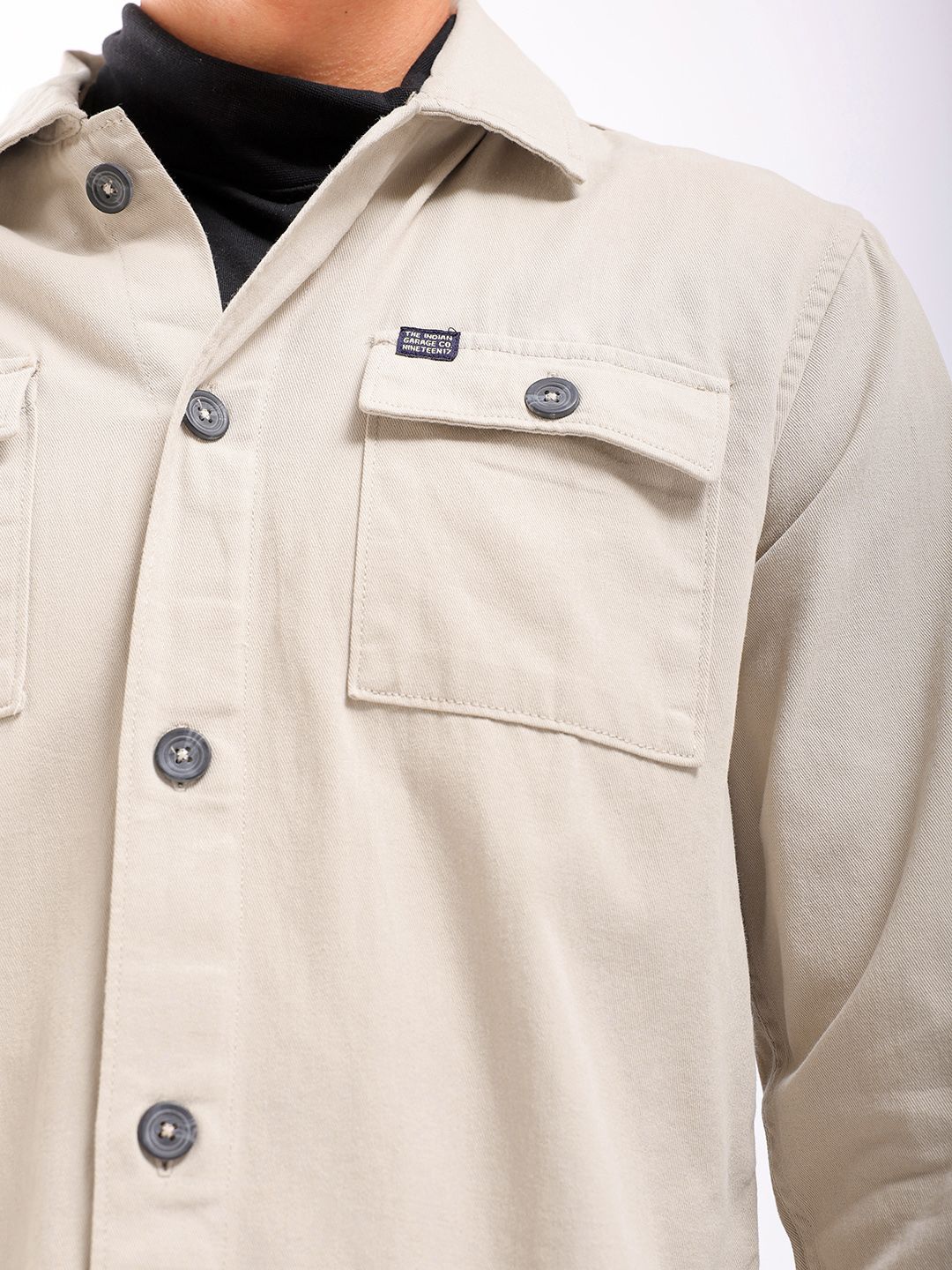 The Indian Garage Co Back Graphic Print Twill Slim Fit Pure Cotton Shirt