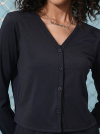 Tokyo Talkies Rib Cami Top  Cardigan & Track Pants Co-Ords