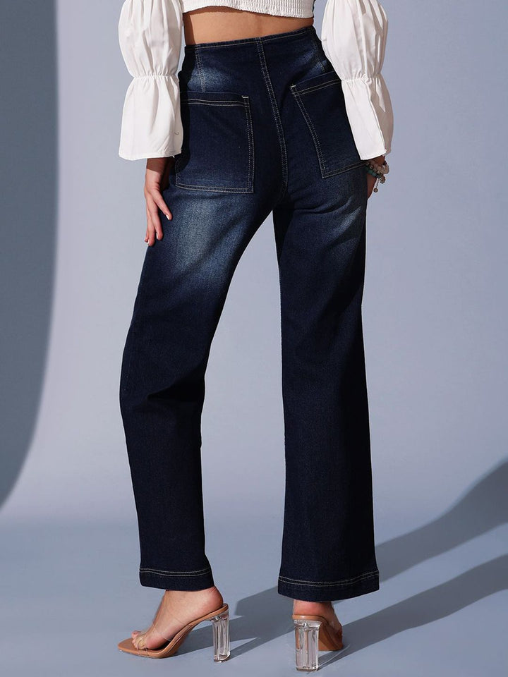 STREET 9 Women Comfort Straight Fit High-Rise Light Fade Jeans