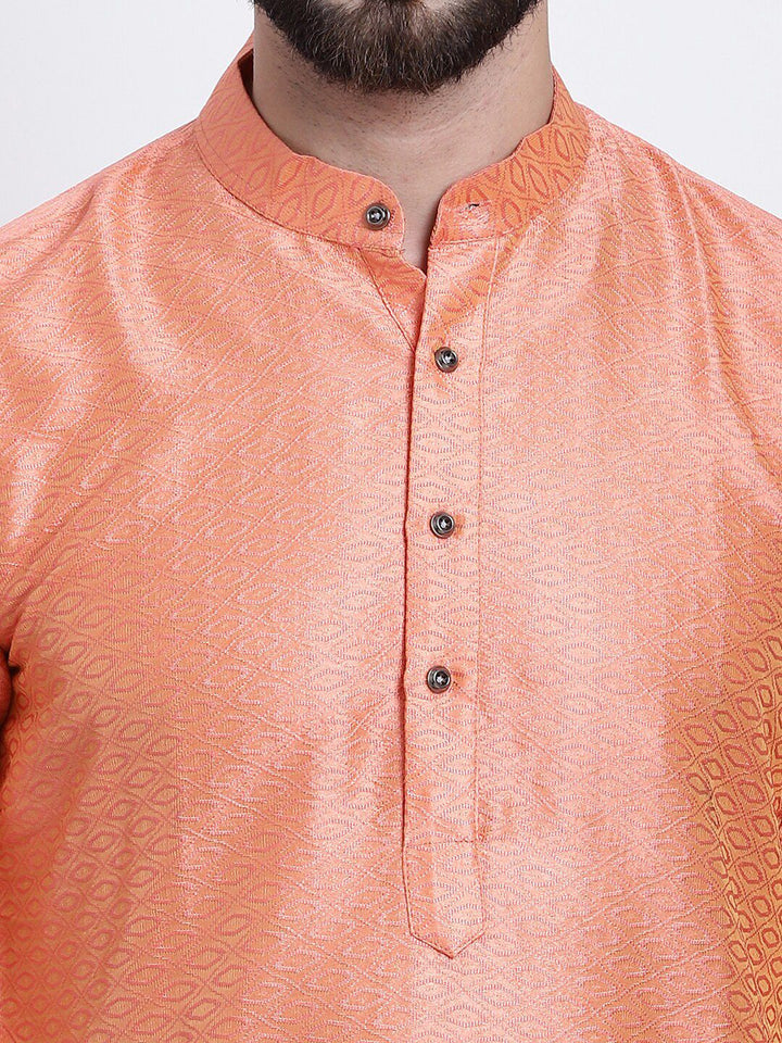 SOJANYA Kurta Lurus Kolar Mandarin Rekaan Tenun Geometrik