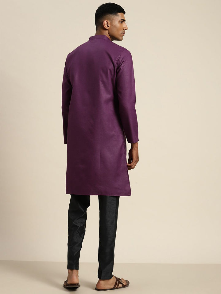 SOJANYA Mandarin Collar Cotton Linen Kurta