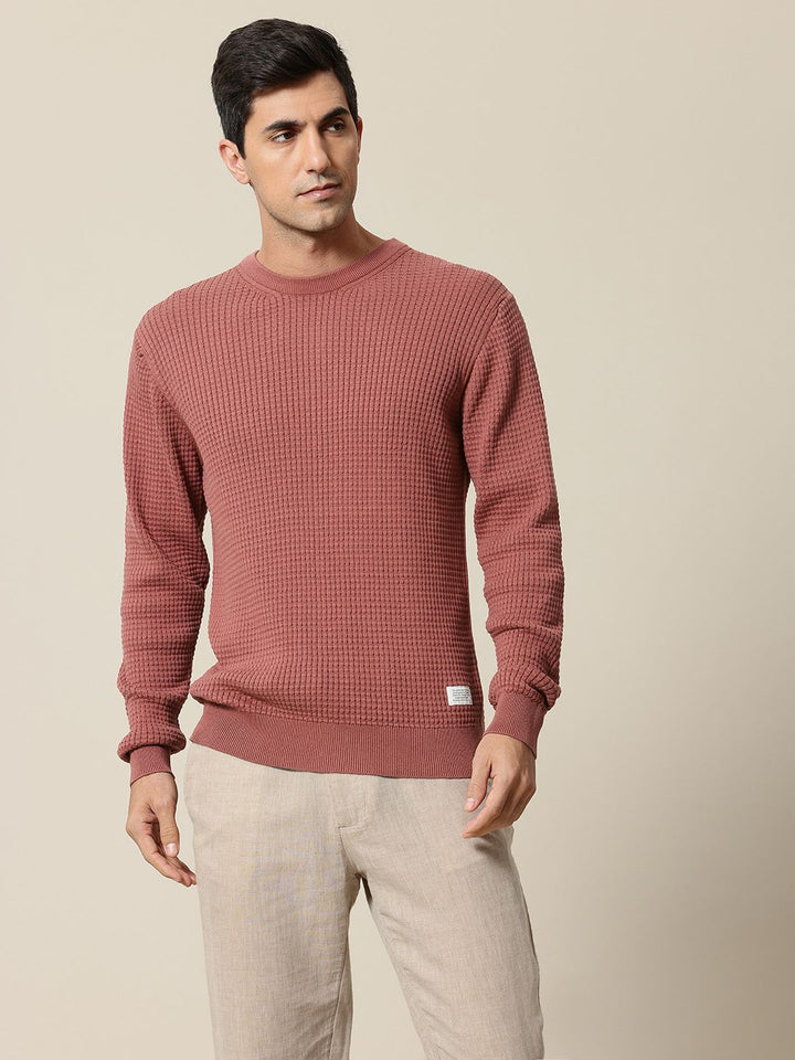 Mr Bowerbird Pure Cotton Self-Design Pullover Sweater