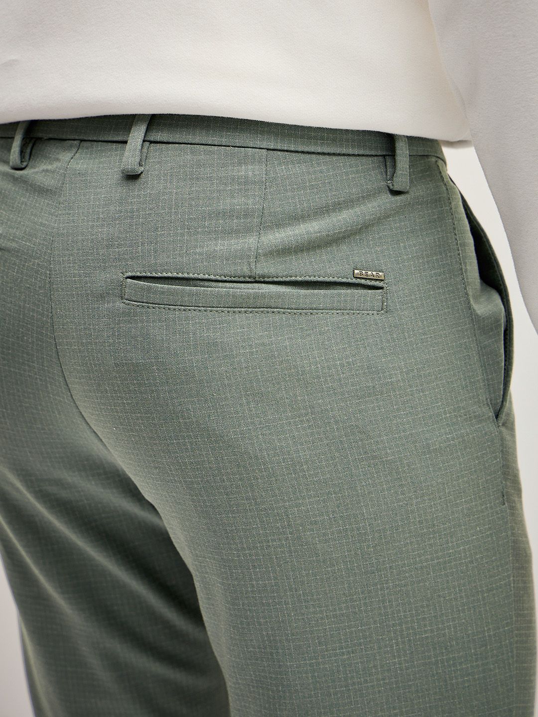 THE BEAR HOUSE Men Solid 4 Way Stretch Slim Fit Formal Trouser