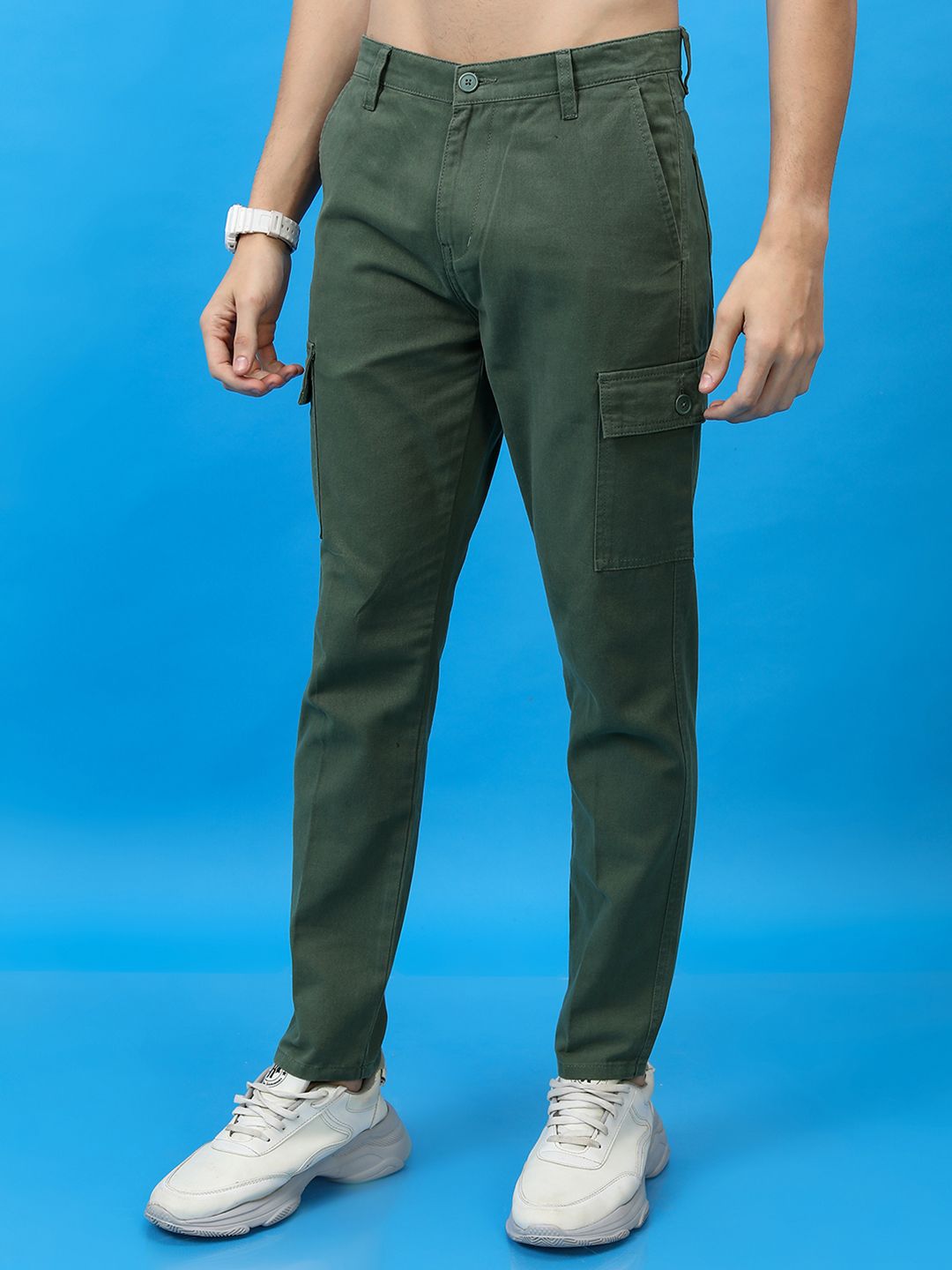 HIGHLANDER Men Tapered Fit Cargo Trousers