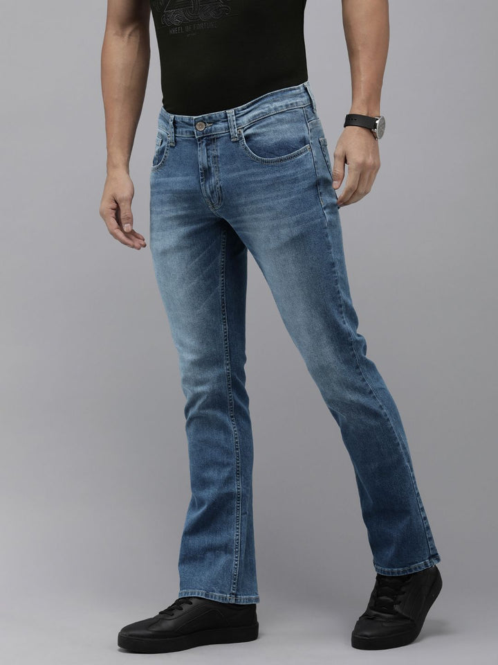 SPYKAR Men Rafter Bootcut Low-Rise Heavy Fade Stretchable Jeans