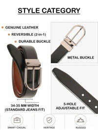Teakwood Leathers Men Leather Reversible Formal Belt