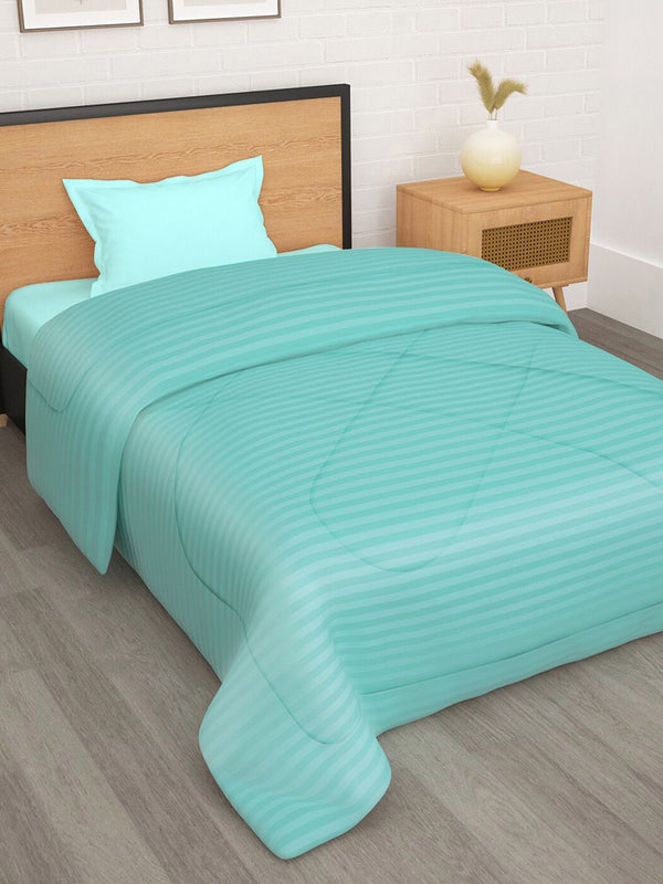 Story@home Blue Striped Ac Room Reversible Single Bed Comforter