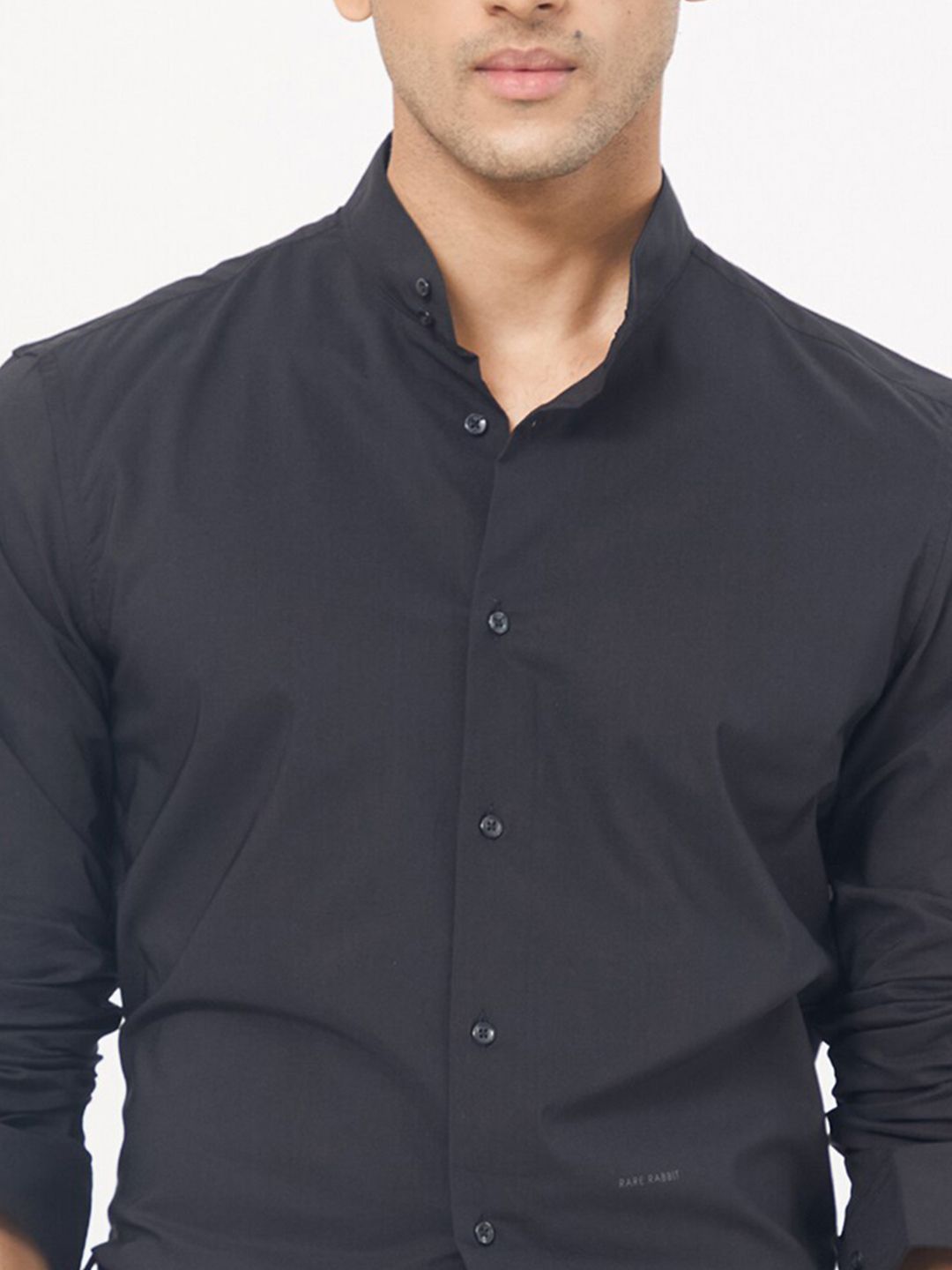 RARE RABBIT Men Coxx Slim Fit Mandarin Collar Shirt