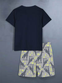 HELLCAT Boys Printed T-Shirt With Shorts