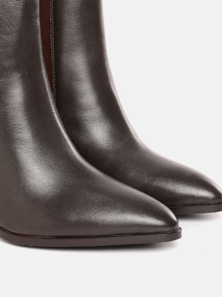 Lino Perros Women Point Toe Chelsea Boots with Block Heels