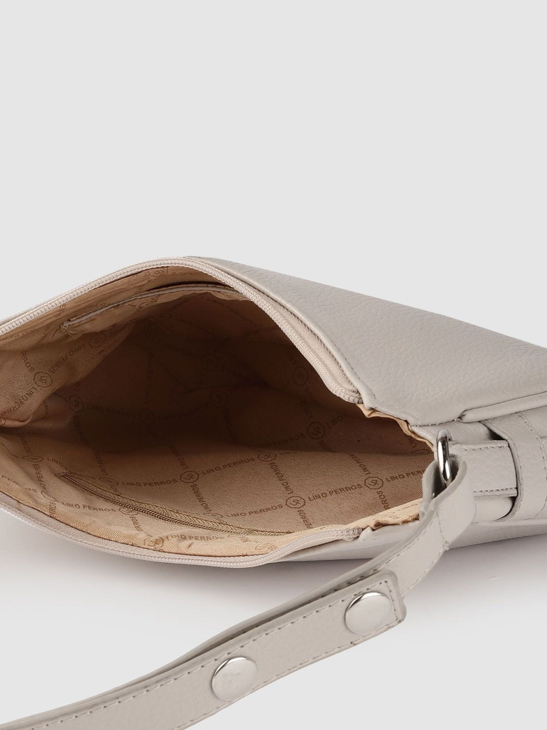 Lino Perros Women Beige Solid Structured Shoulder Bag