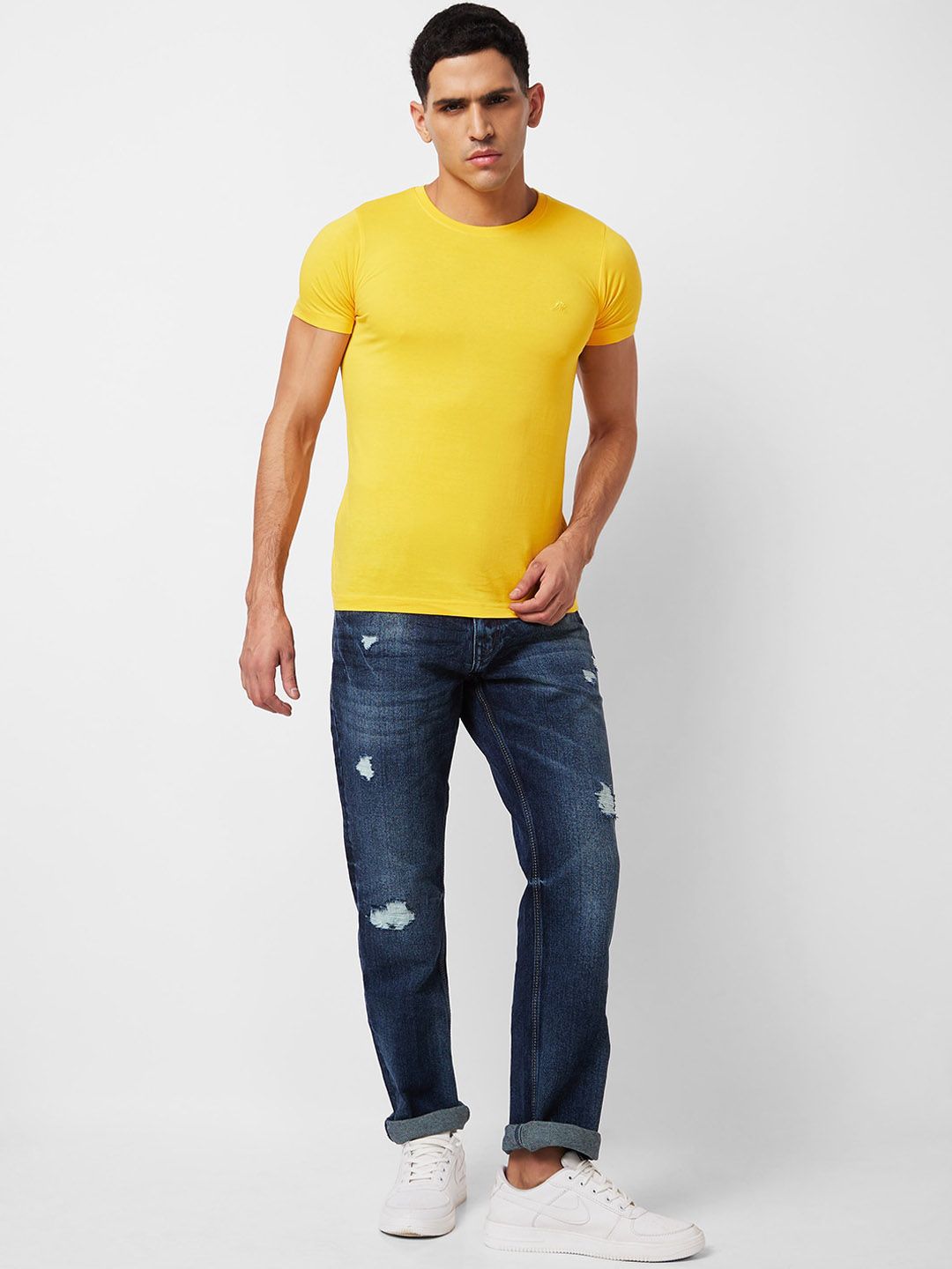 SPYKAR Men Relaxed Fit Mildly Distressed Light Fade Stretchable Jeans