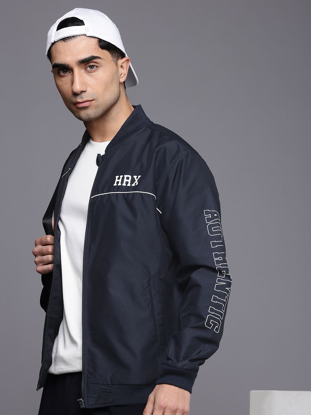 HRX by Hrithik Roshan Typography Printed Lifestyle Bomber Jacket