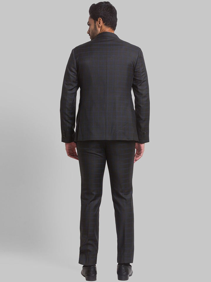 Park Avenue Men Checked Single Breasted Slim Fit 3-Peice Formal Suit