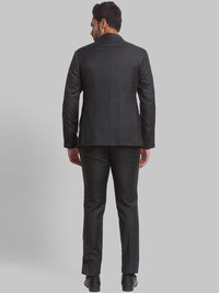 Park Avenue Men Checked Single Breasted Slim Fit 3-Peice Formal Suit