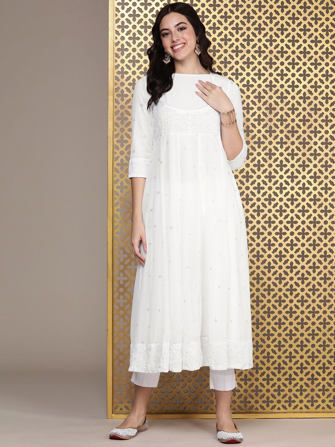 House of Pataudi Jashn Embellished Sequinned Kurta