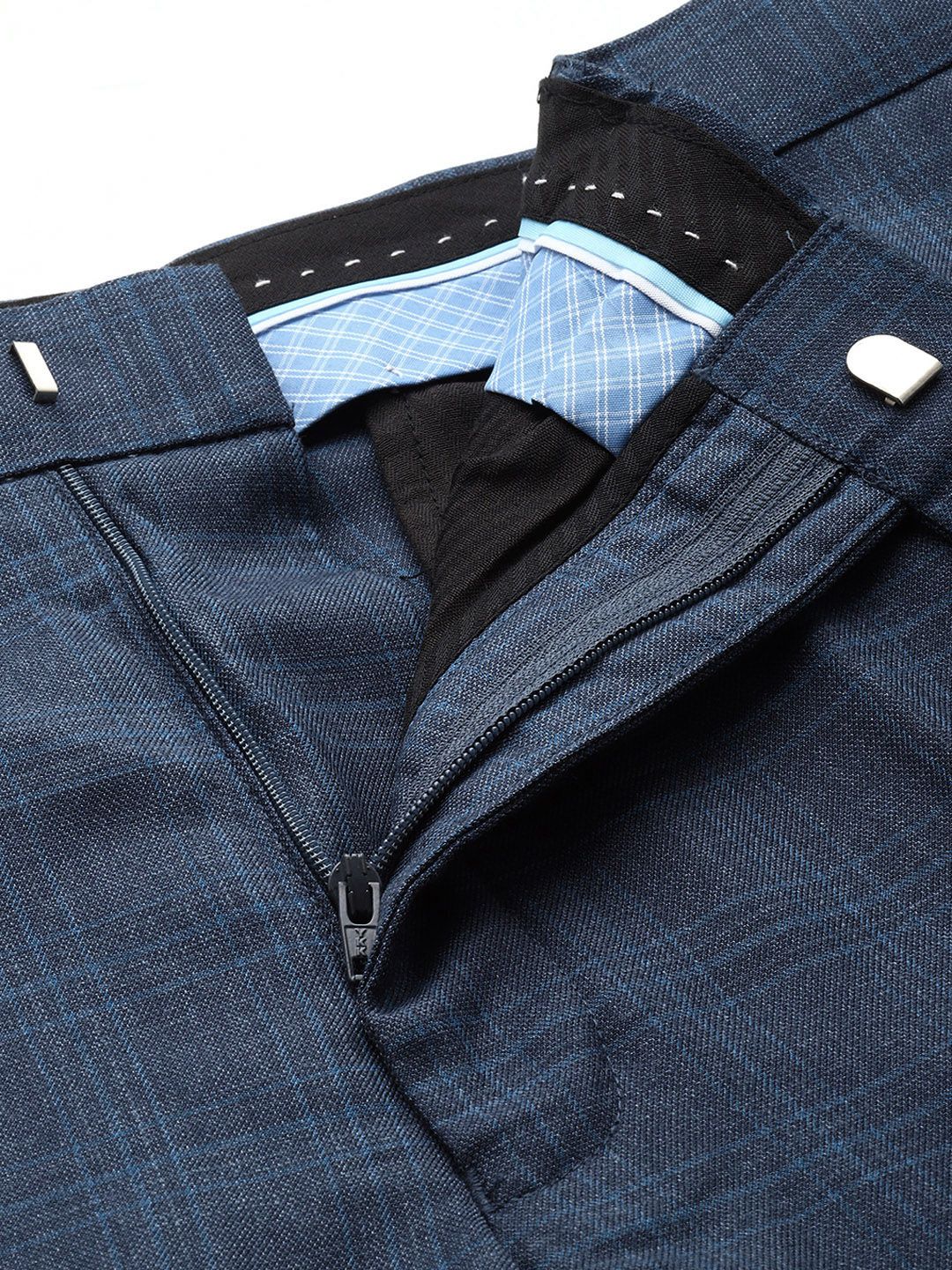 Park Avenue Checked Slim Fit  Single Breasted 3-Peice Formal Suit