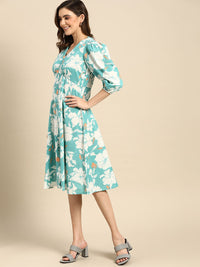 all about you Floral Printed Pure Cotton A-Line Dress