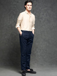 RARE RABBIT Men Jeck-2 Mid-Rise Slim Fit Cotton Trouser