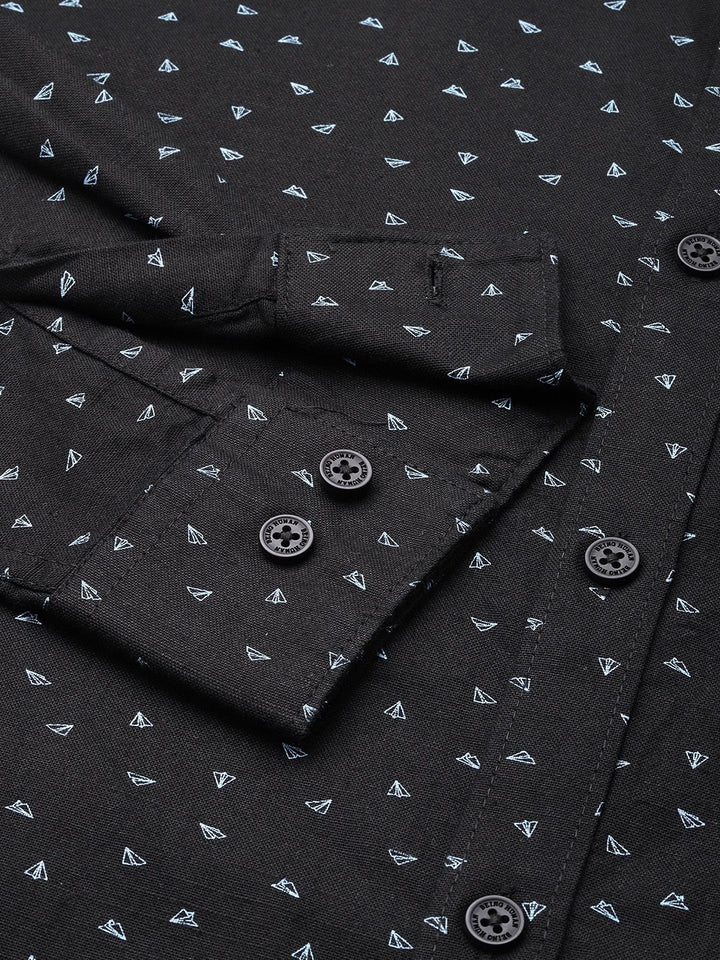 Being Human Slim Fit Geometric Printed Pure Cotton Casual Shirt