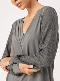 DressBerry Lace Elegance V-Neck Top