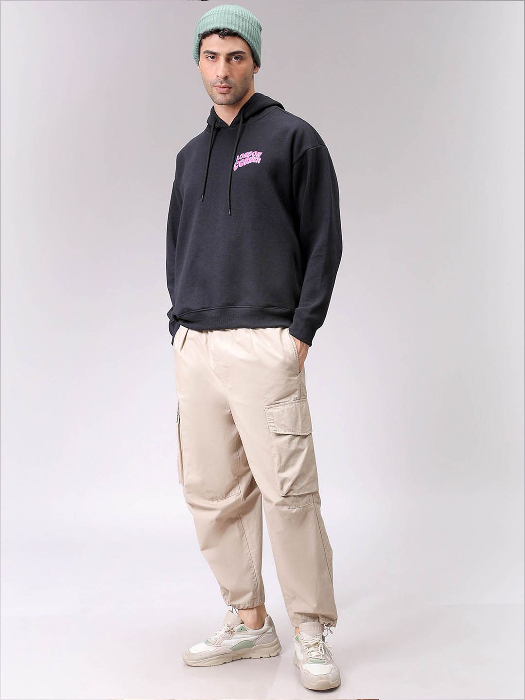 The Indian Garage Co Men Printed Hooded Sweatshirt