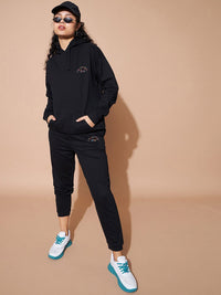 SASSAFRAS BASICS Embroidered Hoodie Long Sleeve Oversized Co-Ords