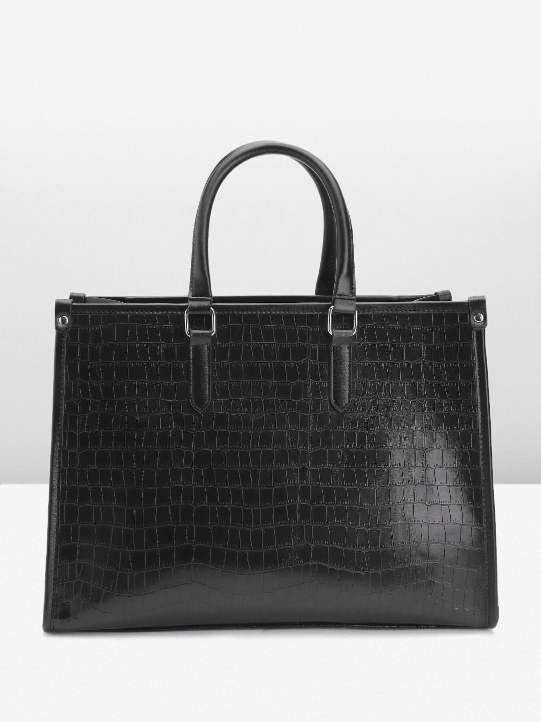 Lino Perros Croc Textured Structured Handheld Bag
