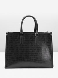 Lino Perros Croc Textured Structured Handheld Bag