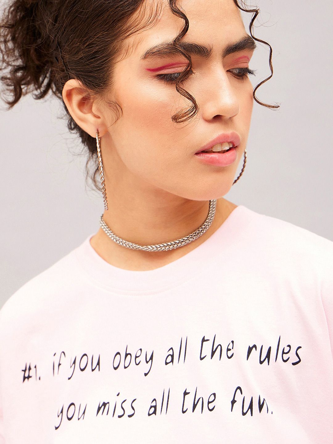 SASSAFRAS Typography Printed Pure Cotton Oversized T-shirt