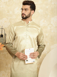 SOJANYA Geometric Embroiderd Sequinned Cotton Silk Jacquard Straight Kurta
