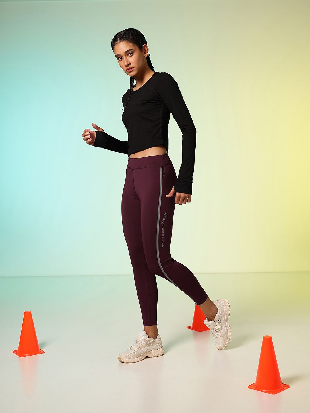 HRX by Hrithik Roshan Women Haptic Pulse Story Rapid-Dry Printed Running Tights