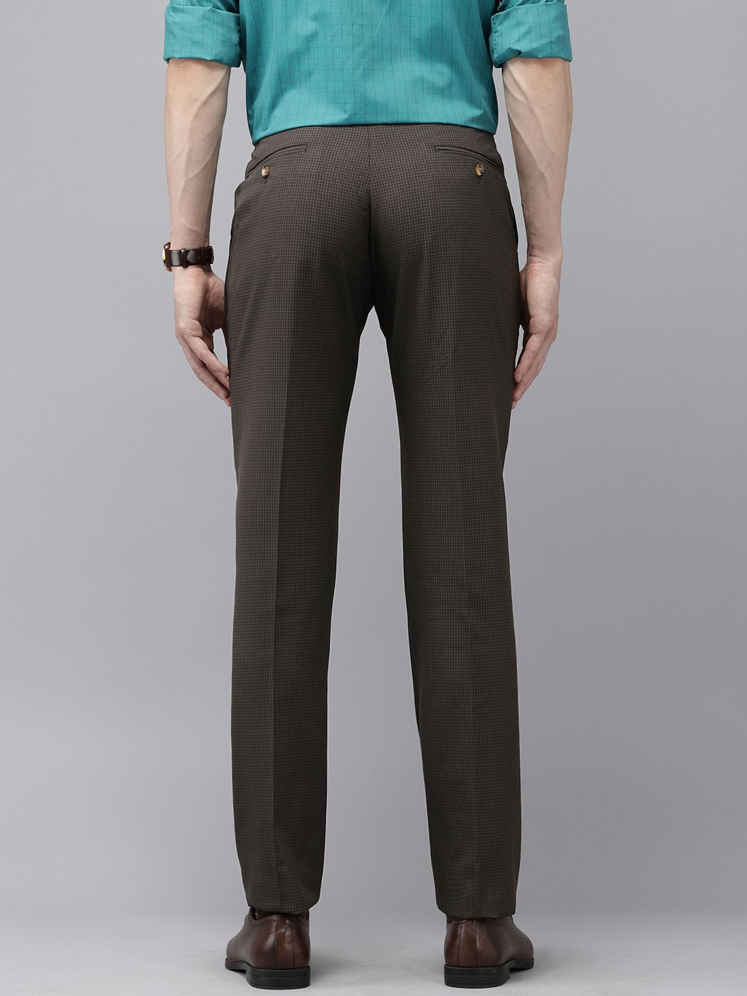 Park Avenue Men Checked Formal Trousers