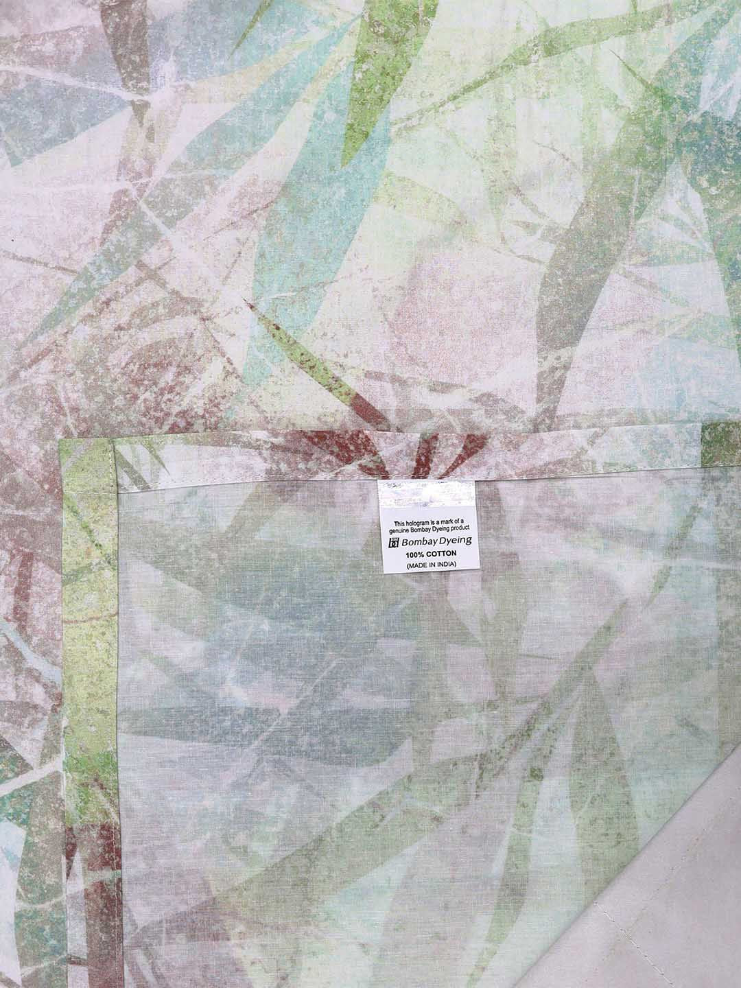 BOMBAY DYEING Fantasque Green Floral Printed Cotton 180 TC King Bedsheet Set 2.74 x 2.74 m