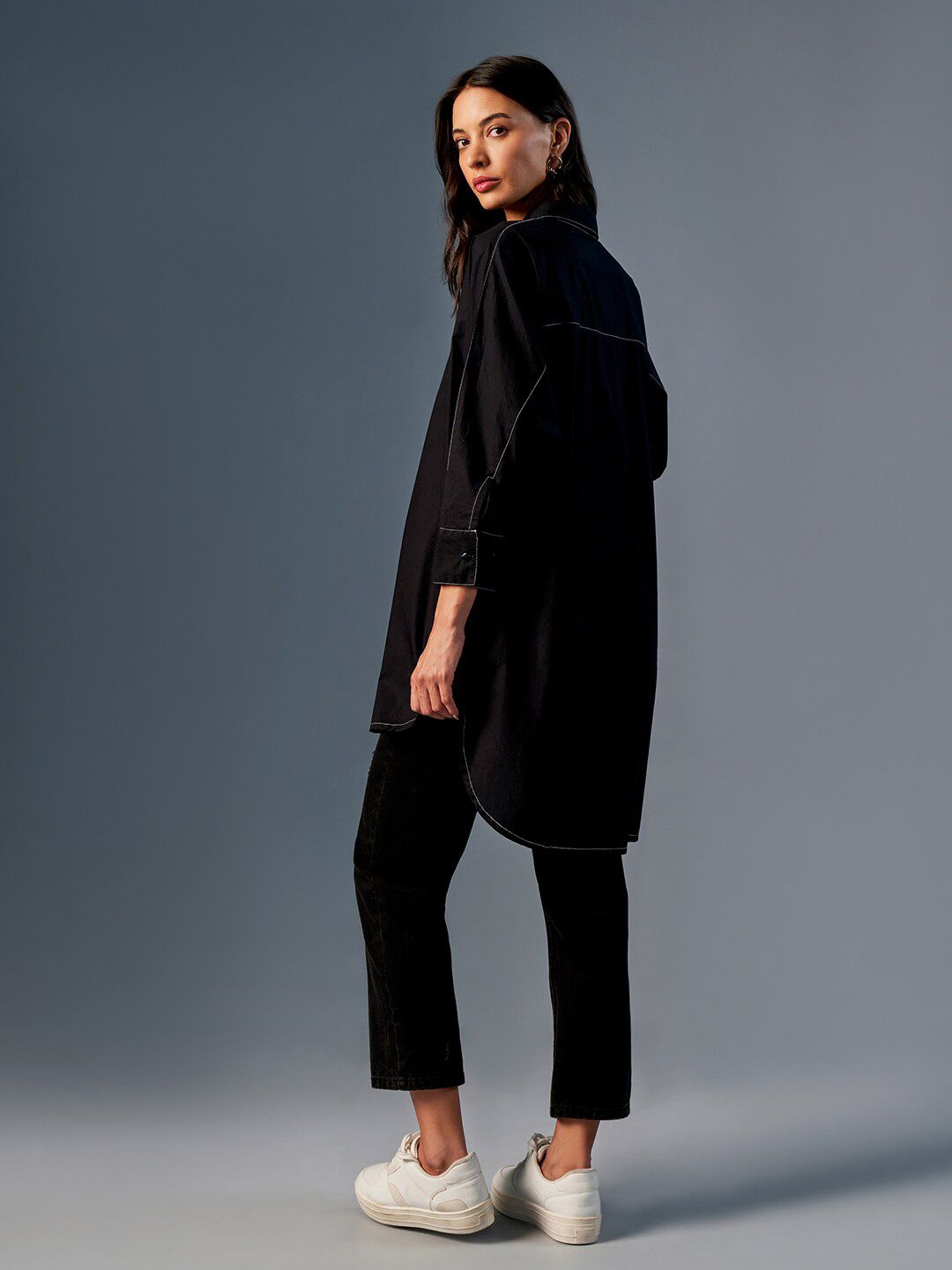 AND Shirt Collar Cotton Shirt Style Top