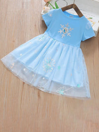 YK Girls Embellished Fit & Flare Dress