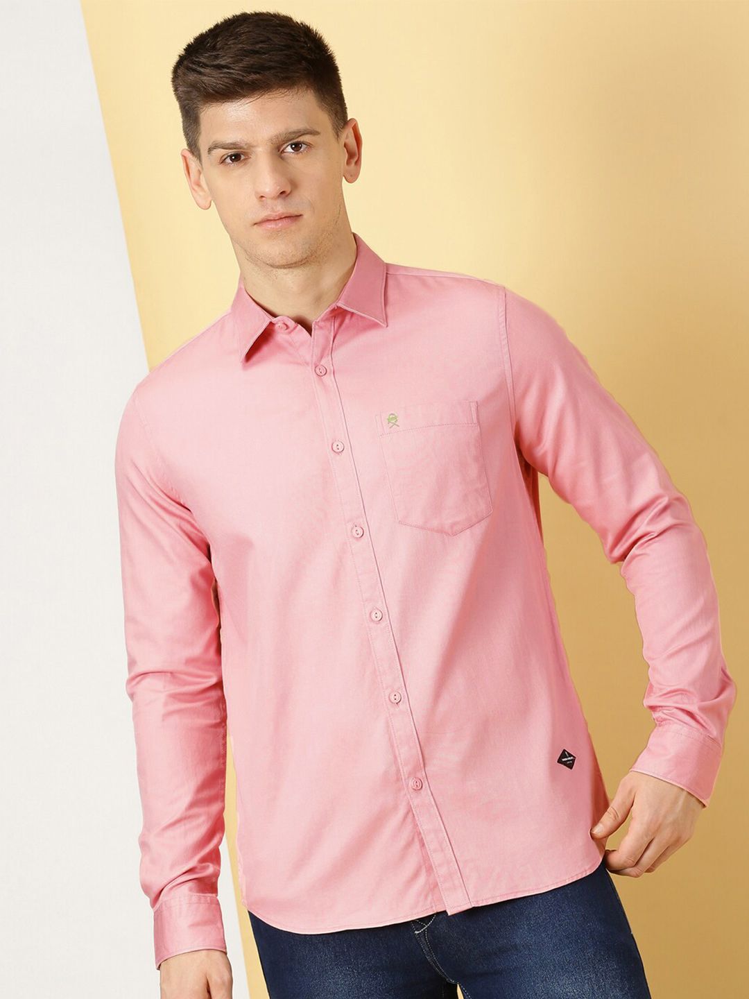 Thomas Scott Men Standard Slim Fit Flannel Weave Pure Cotton Casual Shirt