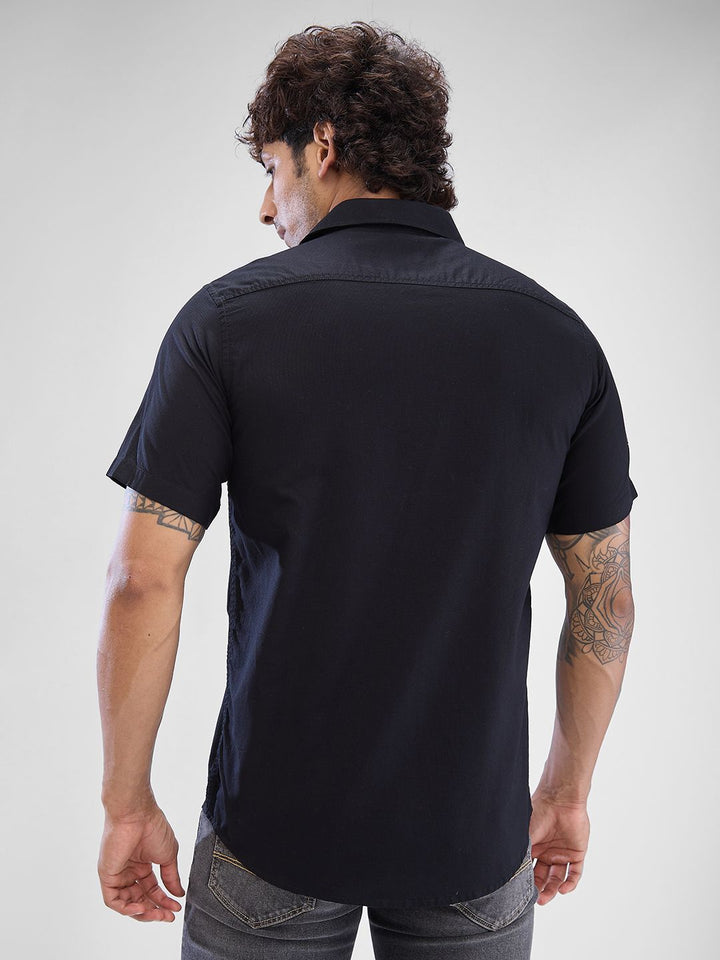 SPYKAR Men Slim Fit Opaque Solid Spread Collar Casual Shirt