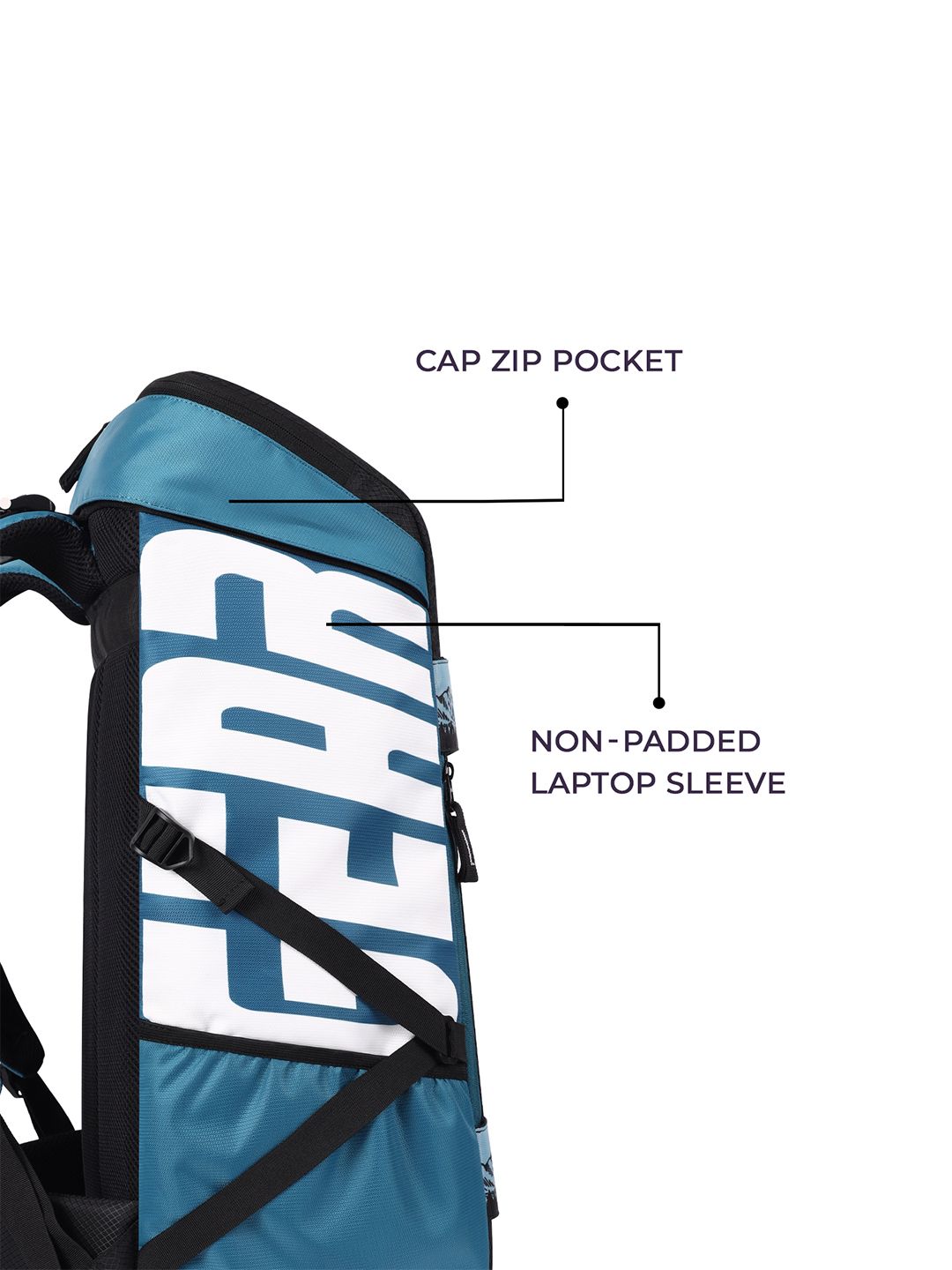 Gear Abstract Printed Black & Blue Rucksacks