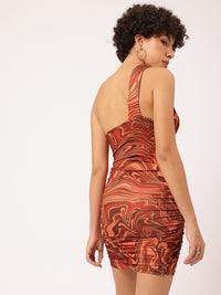 DressBerry Neckline Nugget Ruched Bodycon Mini Dress