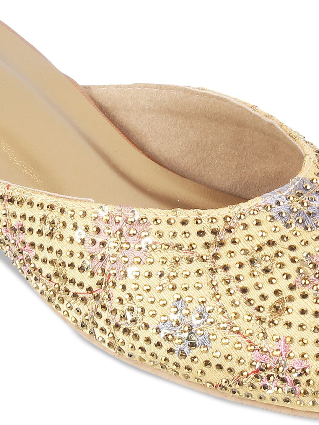 Metro Embellished Round Toe Block Heels