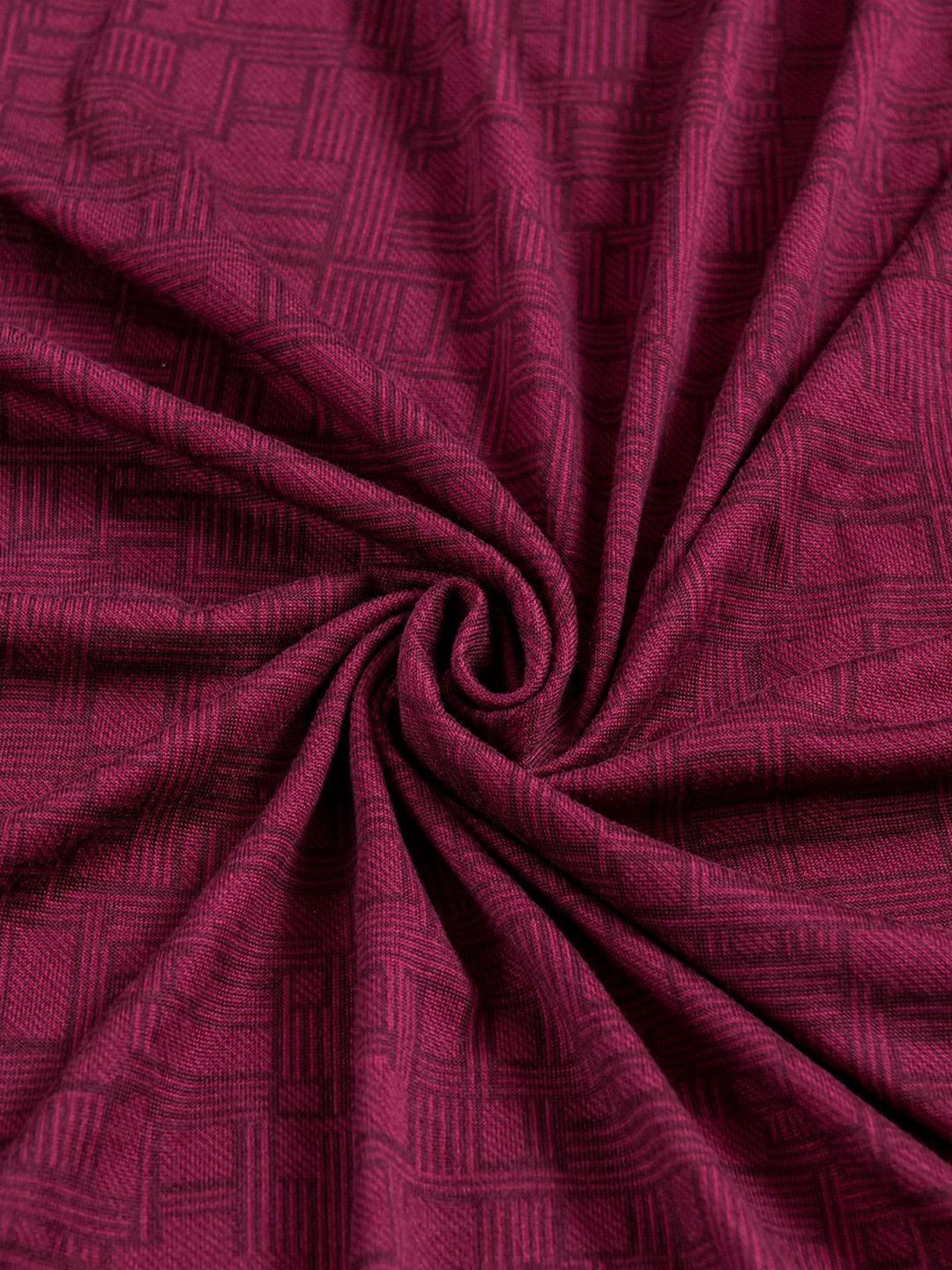 Story@home Maroon Printed 1 Seater Stretchable Sofa Cover With Arms