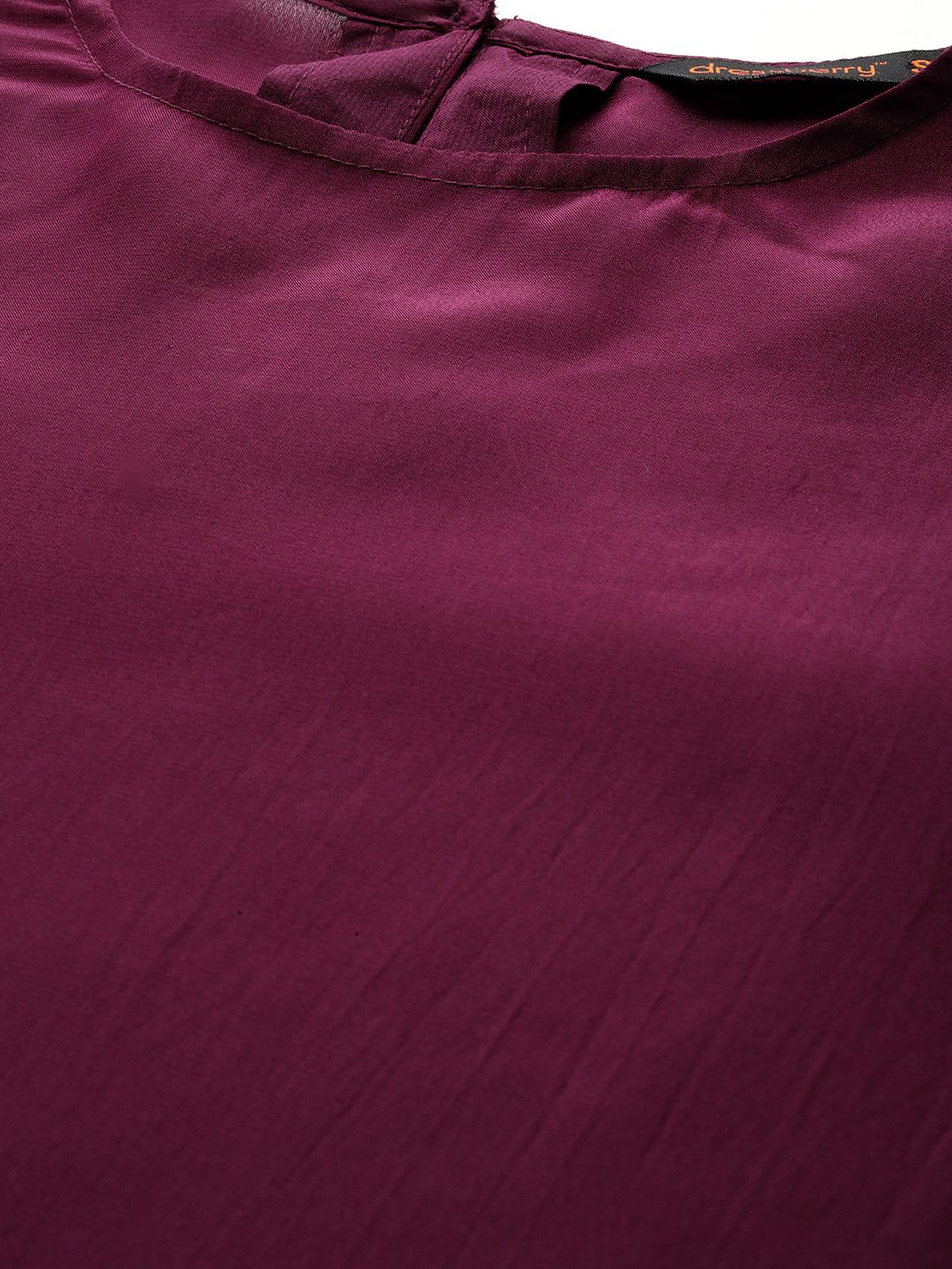 DressBerry Solid Puff Sleeves Top