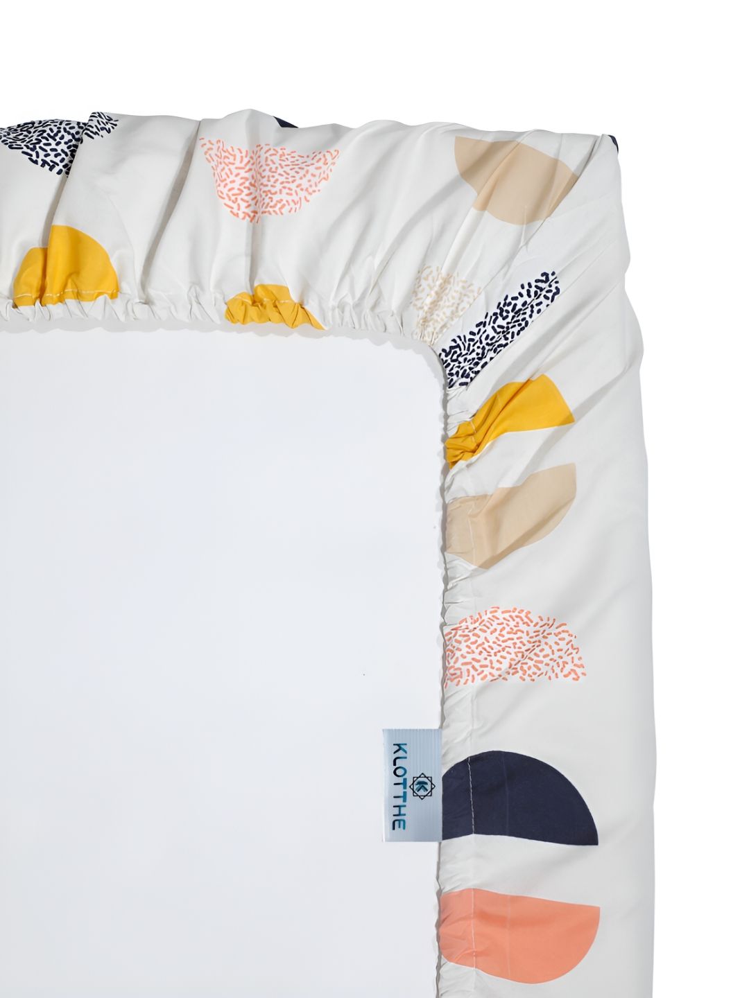 KLOTTHE White Geometric Polycotton 300 TC Dilengkapi Cadar Bujang dengan Sarung Bantal-89 x 59 inci