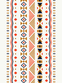 Story@home White & Orange Geometric Room Darkening Door Curtain