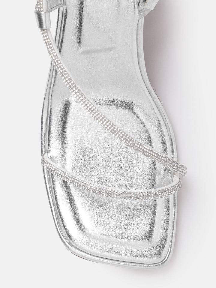 Lino Perros Rhinestones Embellished Party Block Heels