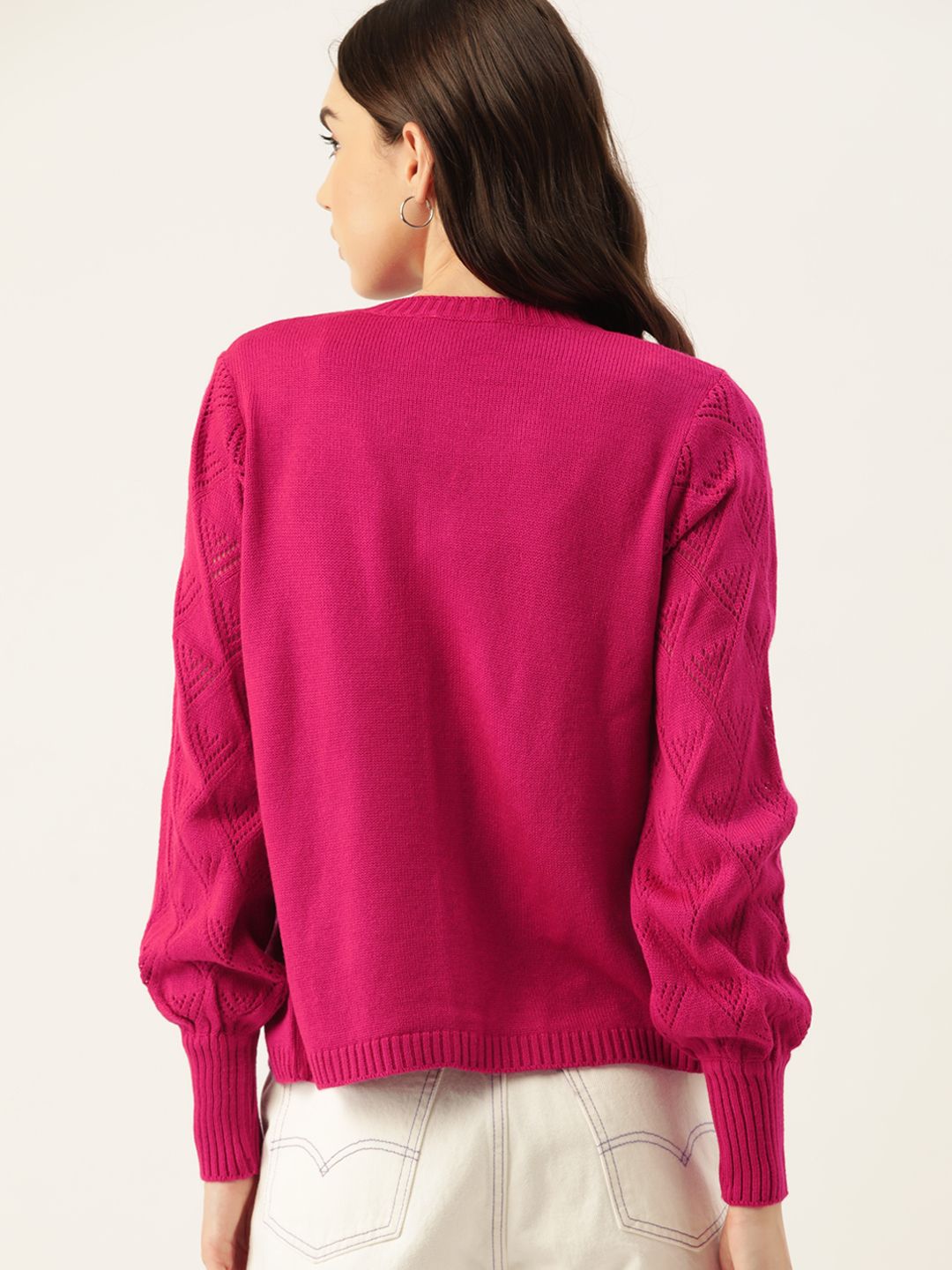 DressBerry Women Self Design Cardigan