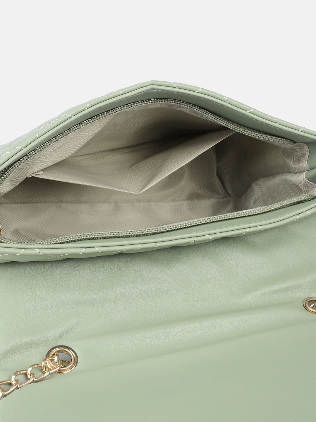 DressBerry Textured Structured Shoulder Bag with Quilted